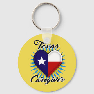 Texas Caregiver keychain (yellow background)