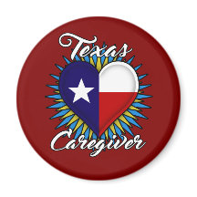 Texas Caregiver magnet (maroon background)
