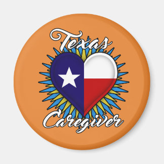 Texas Caregiver magnet (orange background)