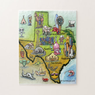 Texas Cartoon Map Jigsaw Puzzle