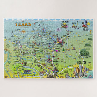 Texas Cartoon Map Jigsaw Puzzle