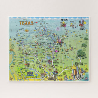 Texas Cartoon Map Jigsaw Puzzle