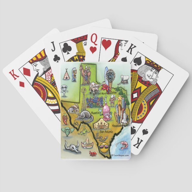 Texas Cartoon Map Poker Cards (Back)