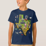 Texas Cartoon Map T-shirt at Zazzle