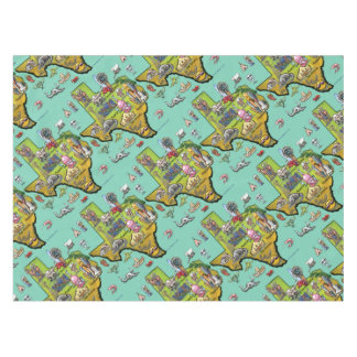 Texas Cartoon Map Tablecloth