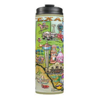 Texas Cartoon Map Thermal Tumbler