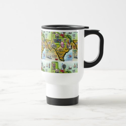 Texas Cartoon Map Travel Mug