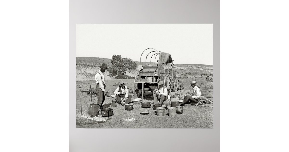 TEXAS CATTLE DRIVE CHUCK WAGON 1901 POSTER | Zazzle