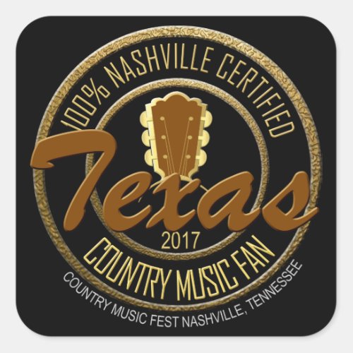 Texas Certified Country Music Fan Classic Stickers