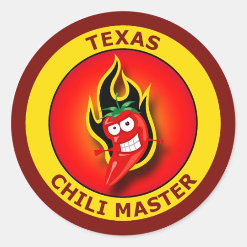 TEXAS CHILI MASTER CLASSIC ROUND STICKER