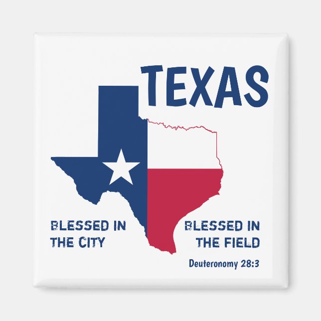 TEXAS Christian Scripture Blessed Magnet (Front)