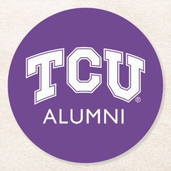 Texas Christian University Alumni Round Paper Coaster by tcuhornedfrogs at Zazzle