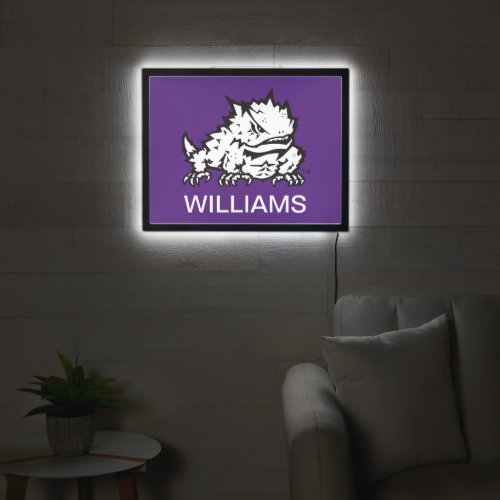 Texas Christian University Frog  Add Your Name LED Sign