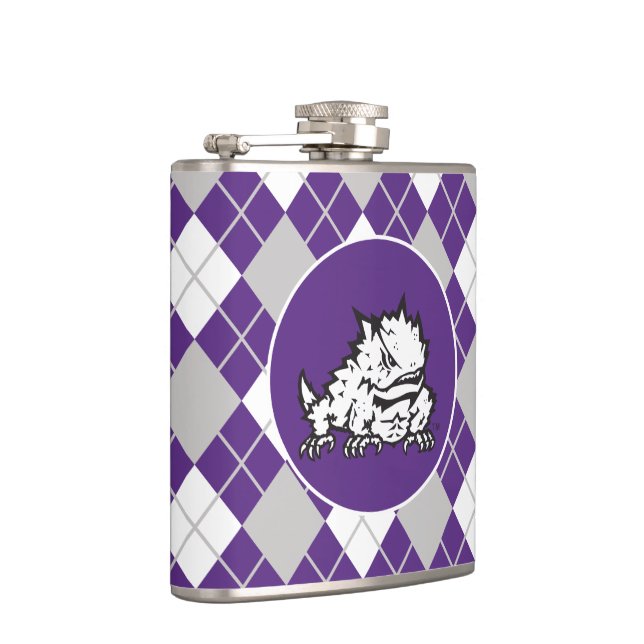 Texas Christian University Frog | Argyle Hip Flask (Right)