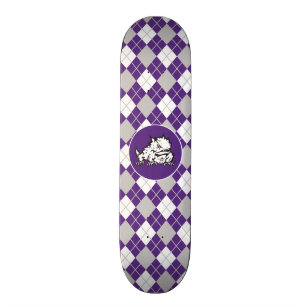 Texas Christian University Frog   Argyle Skateboard