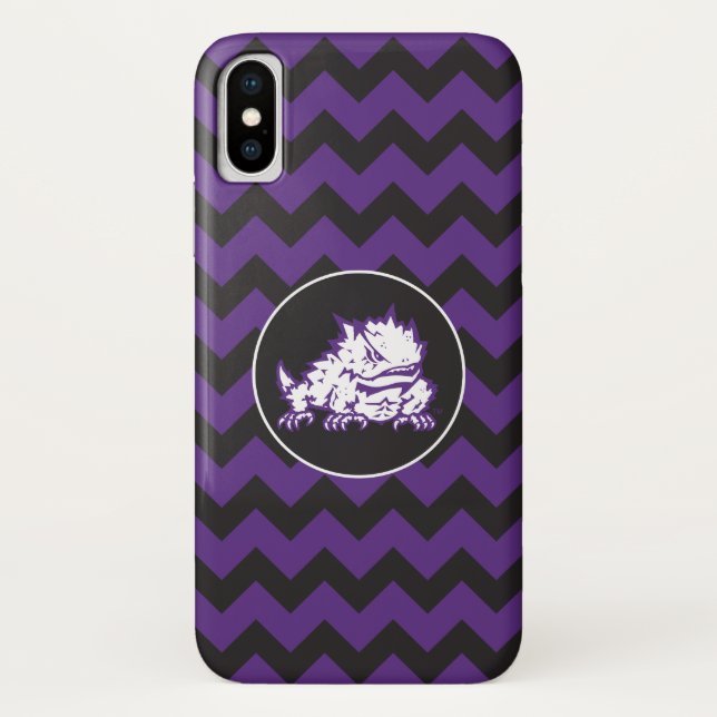 Texas Christian University Frog | Chevron Case-Mate iPhone Case (Back)