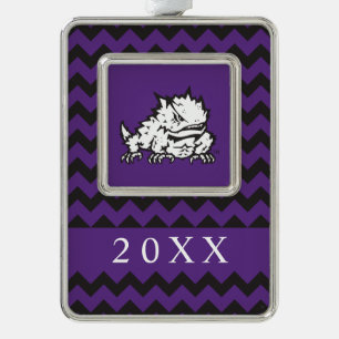 Texas Christian University Frog   Chevron Christmas Ornament