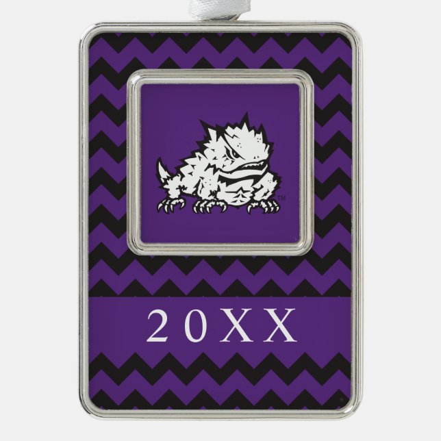 Texas Christian University Frog | Chevron Christmas Ornament (Front)