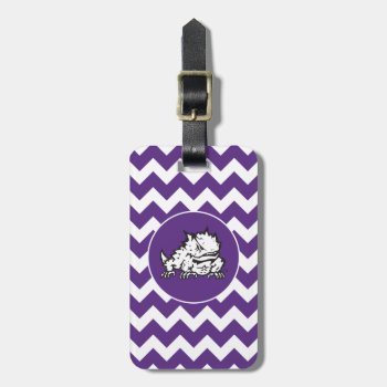 Texas Christian University Frog | Chevron Luggage Tag by tcuhornedfrogs at Zazzle