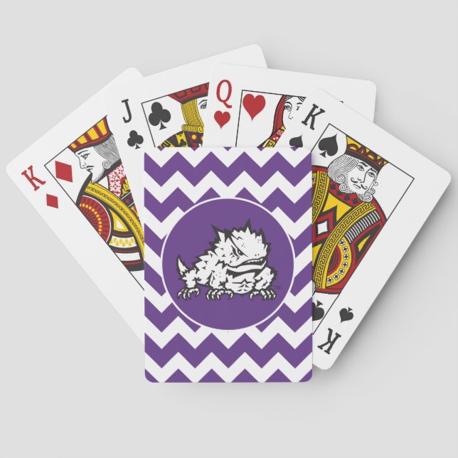 Texas Christian University Frog | Chevron Poker Cards (Back)