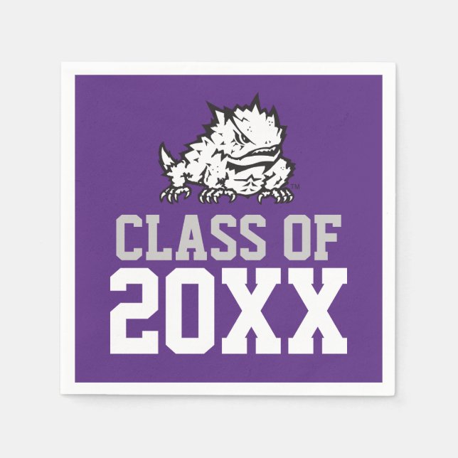 Texas Christian University Frog | Class Of Paper Napkins (Front)