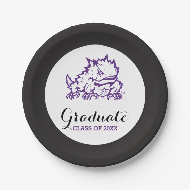 Texas Christian University Frog | Class Of Paper Plates (Front)