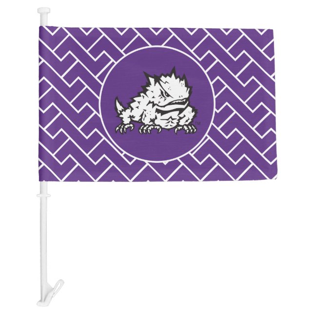 Texas Christian University Frog | Fret Pattern Car Flag (Front)