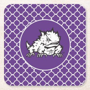 Texas Christian University Frog Quatrefoil Square Paper Coaster