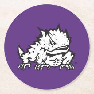 Texas Christian University Frog Round Paper Coaster