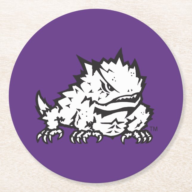 Texas Christian University Frog Round Paper Coaster (Front)