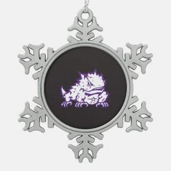 Texas Christian University Frog Snowflake Pewter Christmas Ornament by tcuhornedfrogs at Zazzle