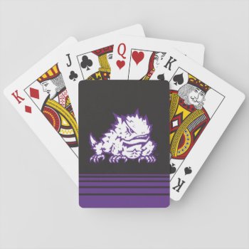 Texas Christian University Frog | Stripes Playing Cards by tcuhornedfrogs at Zazzle