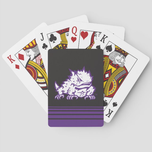 Texas Christian University Frog | Stripes Poker Cards (Back)