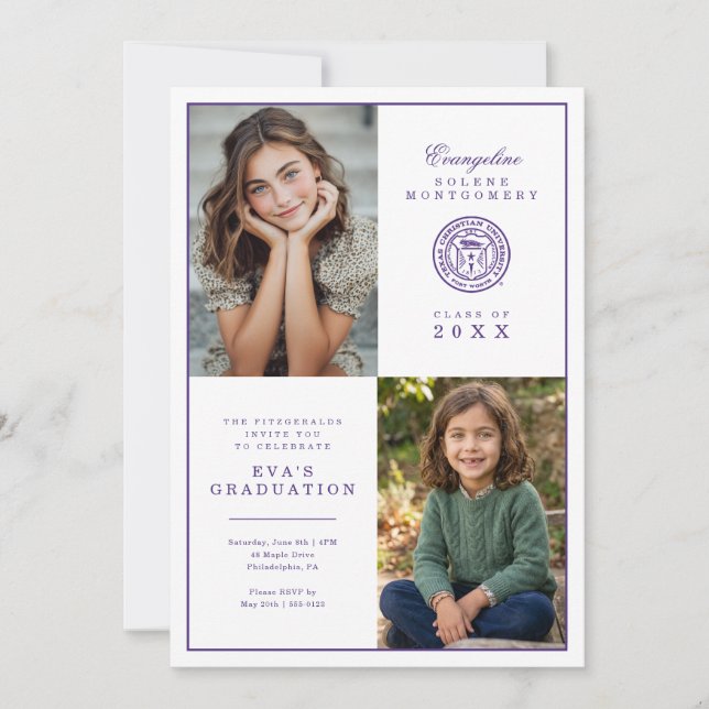 Texas Christian University Graduation Invitation (Front)