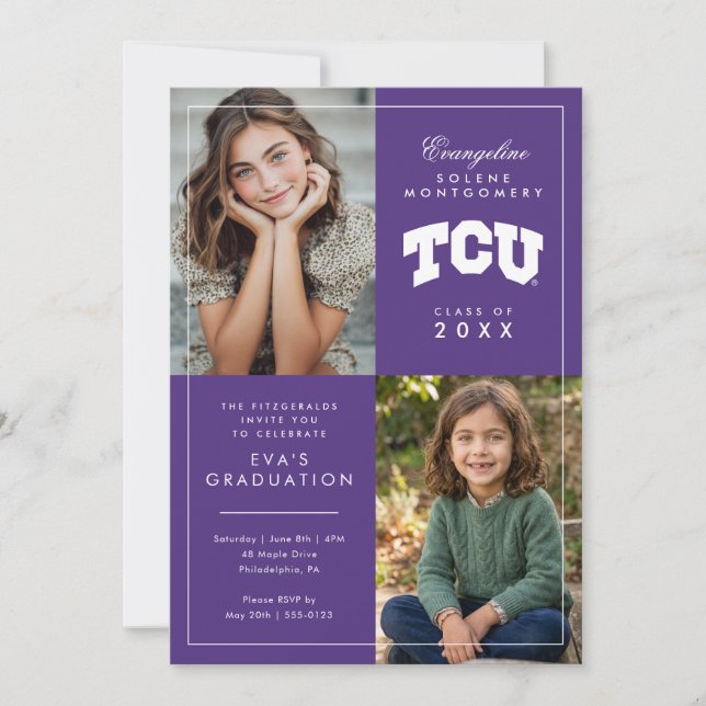 Texas Christian University Graduation Invitation (Front)