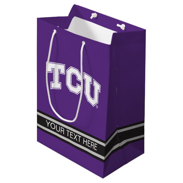 Texas Christian University Medium Gift Bag (Front Angled)