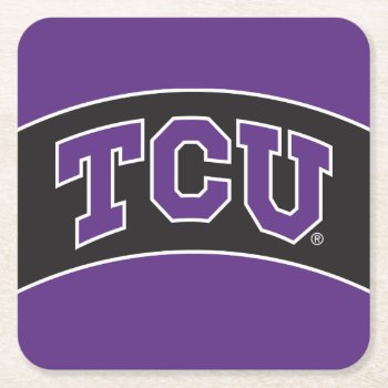 Texas Christian University Square Paper Coaster by tcuhornedfrogs at Zazzle