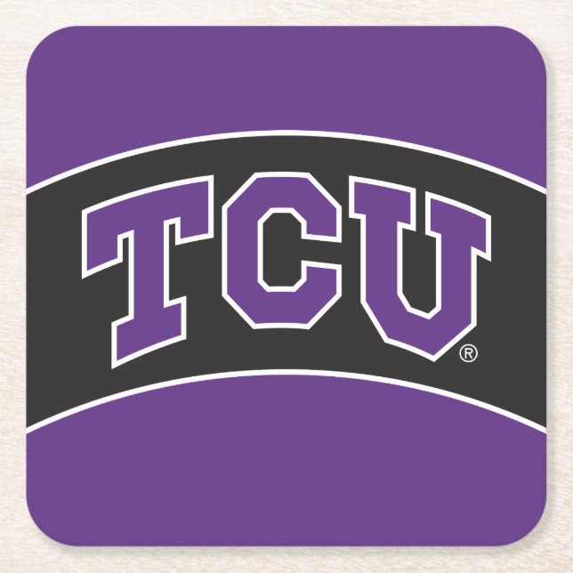 Texas Christian University Square Paper Coaster (Front)