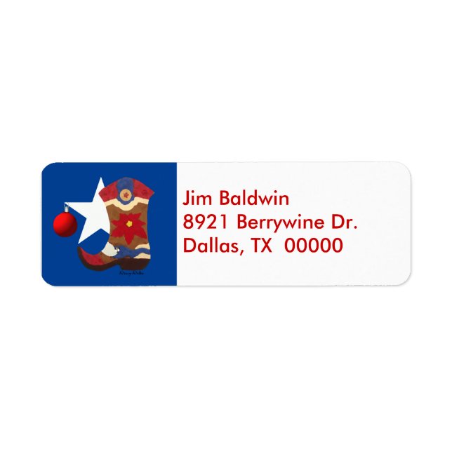 Texas Christmas Address Labels (Front)