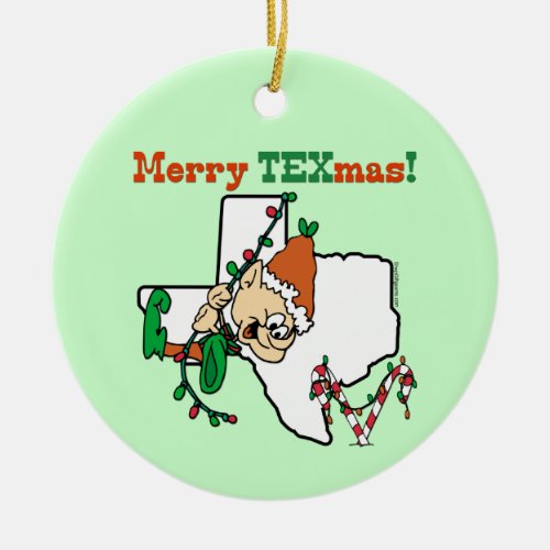 Texas Christmas Ceramic Ornament