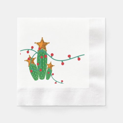 Texas Christmas cocktail napkin