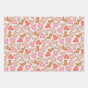 Texas Christmas Cookies Wrapping Paper Sheets