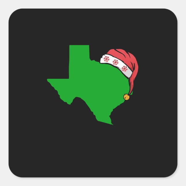 Texas Christmas Cute Christmas Gift Green US State Square Sticker (Front)