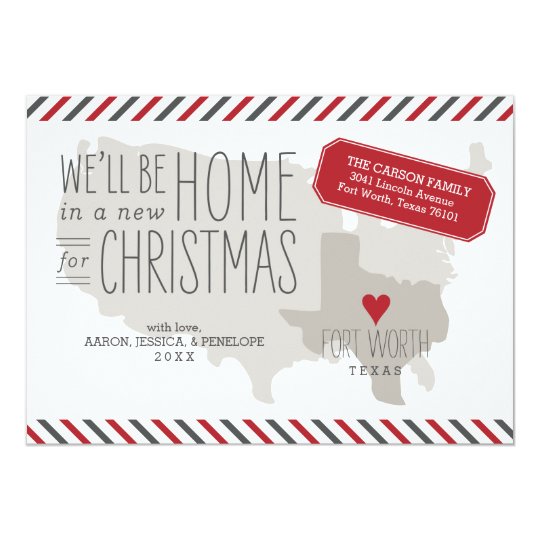 Texas Christmas Moving Announcement Holiday Card