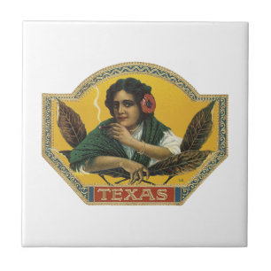 Texas Cigar Label Tile