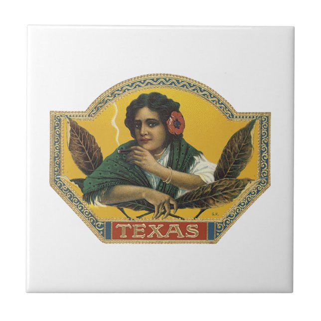 Texas Cigar Label Tile (Front)