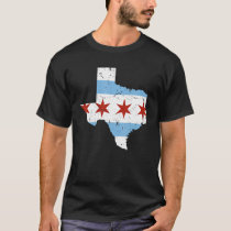 Texas City Chicago Flag Grunge Traveling South Sid T-Shirt