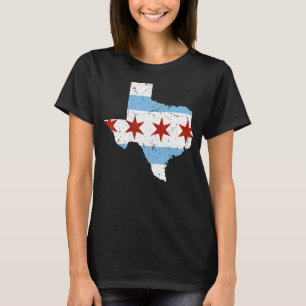 Texas City Chicago Flag Grunge Traveling South Sid T-Shirt