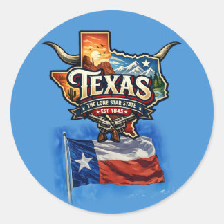 TEXAS CLASSIC ROUND STICKER