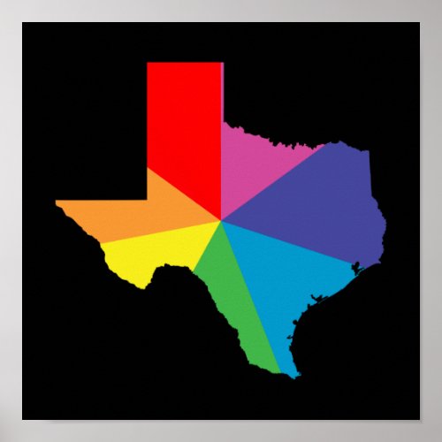 texas color burst poster